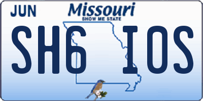 MO license plate SH6I0S