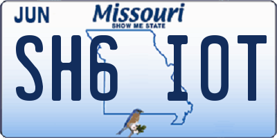 MO license plate SH6I0T
