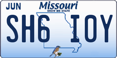 MO license plate SH6I0Y