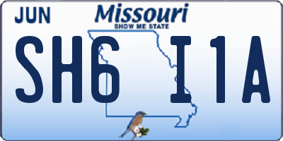 MO license plate SH6I1A