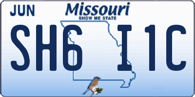 MO license plate SH6I1C