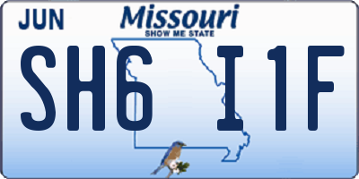 MO license plate SH6I1F