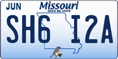 MO license plate SH6I2A
