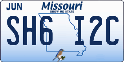 MO license plate SH6I2C