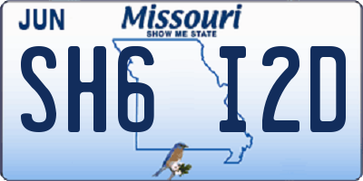 MO license plate SH6I2D