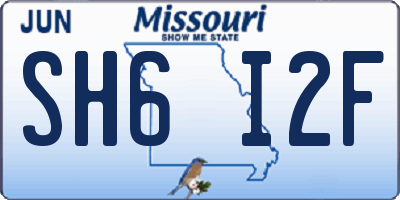 MO license plate SH6I2F