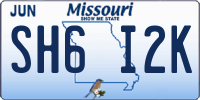 MO license plate SH6I2K