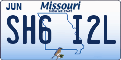 MO license plate SH6I2L