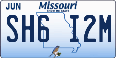 MO license plate SH6I2M
