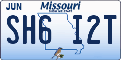 MO license plate SH6I2T