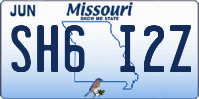 MO license plate SH6I2Z