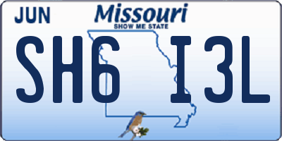 MO license plate SH6I3L