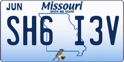 MO license plate SH6I3V