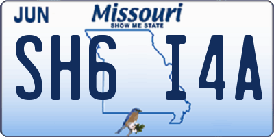 MO license plate SH6I4A