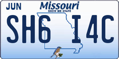 MO license plate SH6I4C