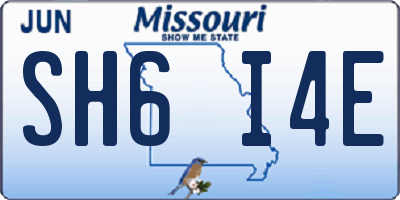 MO license plate SH6I4E