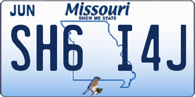 MO license plate SH6I4J