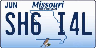MO license plate SH6I4L