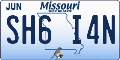 MO license plate SH6I4N