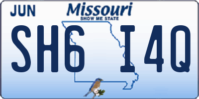 MO license plate SH6I4Q