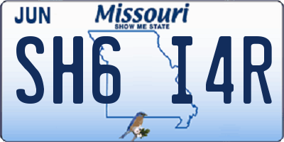 MO license plate SH6I4R