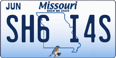 MO license plate SH6I4S
