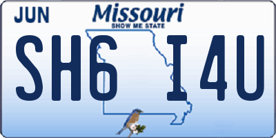 MO license plate SH6I4U