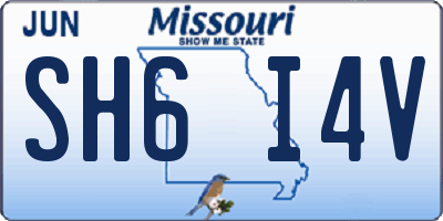 MO license plate SH6I4V
