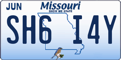 MO license plate SH6I4Y