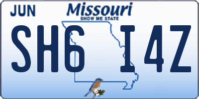 MO license plate SH6I4Z
