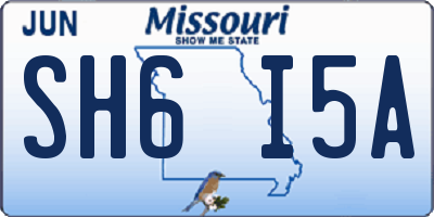 MO license plate SH6I5A