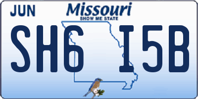 MO license plate SH6I5B
