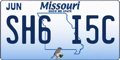 MO license plate SH6I5C