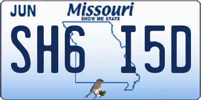 MO license plate SH6I5D
