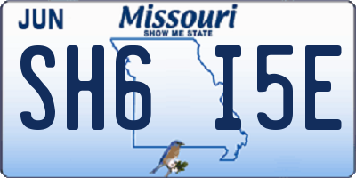 MO license plate SH6I5E