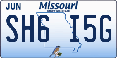 MO license plate SH6I5G
