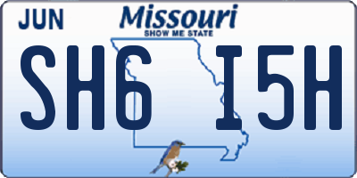 MO license plate SH6I5H