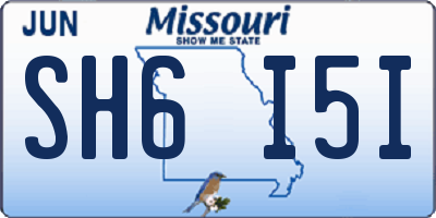 MO license plate SH6I5I