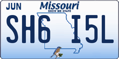 MO license plate SH6I5L