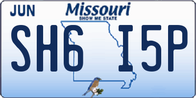 MO license plate SH6I5P