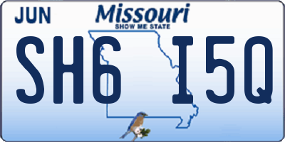 MO license plate SH6I5Q