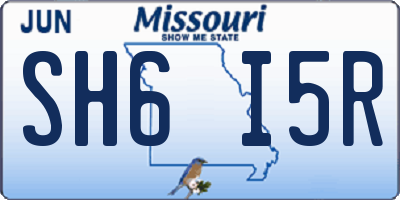 MO license plate SH6I5R