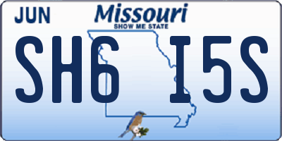 MO license plate SH6I5S