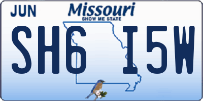 MO license plate SH6I5W