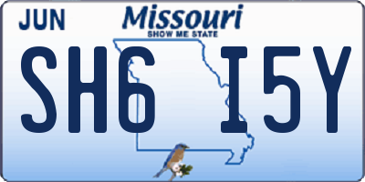 MO license plate SH6I5Y