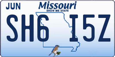 MO license plate SH6I5Z