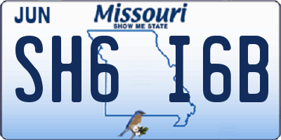 MO license plate SH6I6B