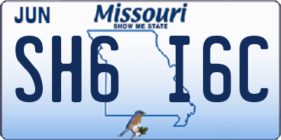 MO license plate SH6I6C
