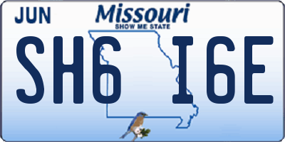 MO license plate SH6I6E