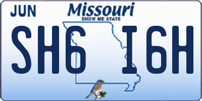 MO license plate SH6I6H